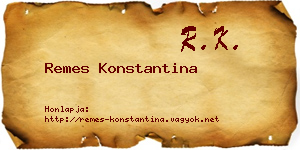 Remes Konstantina névjegykártya